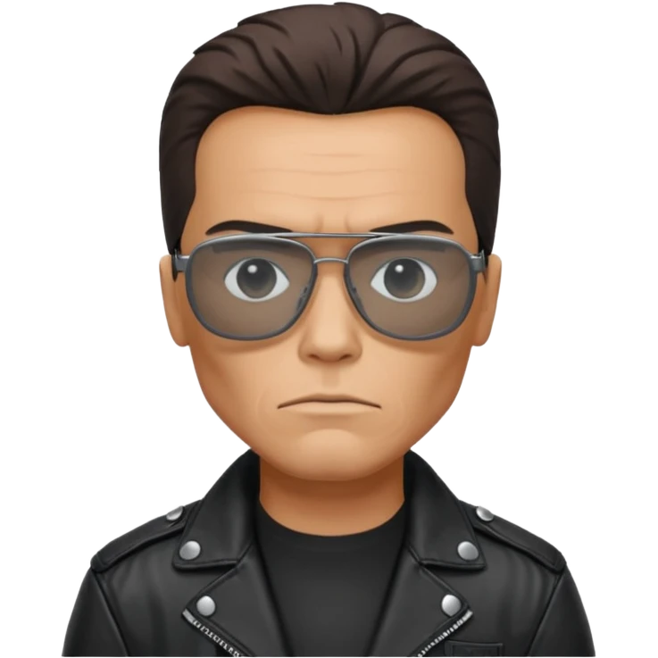 terminator shwartzneger only top in his black glasses and his black jacket emoji