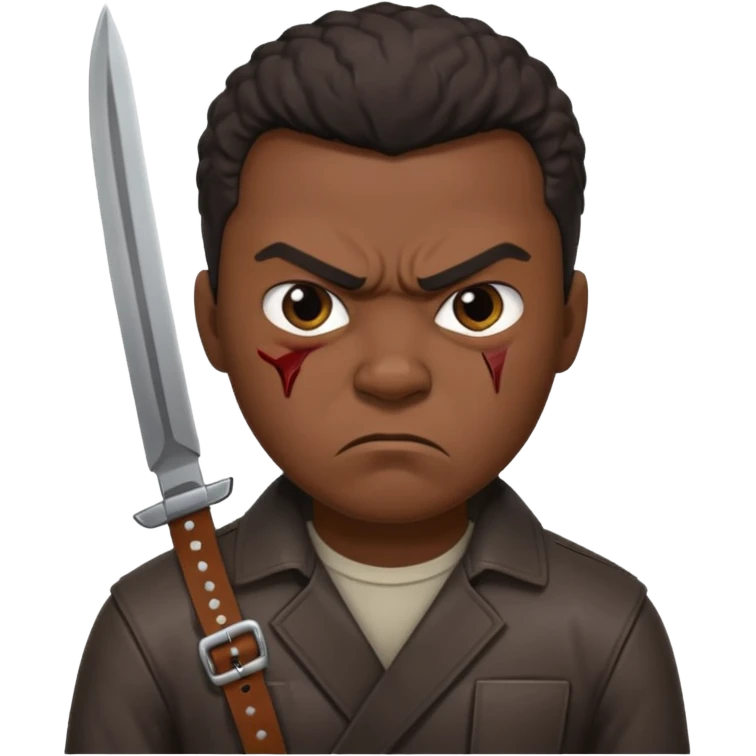 a angry black man slashing a belt emoji