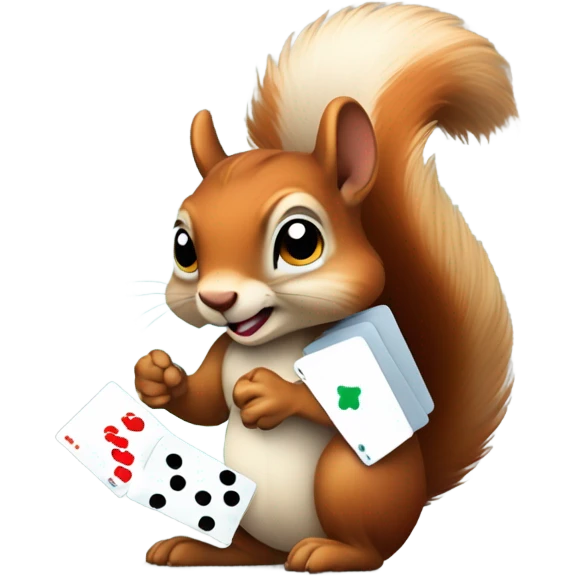 Squirrel with cards and dice emoji