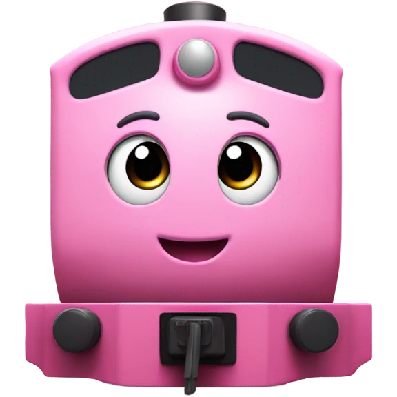 Pink Electric Train with Kirby eye style  emoji