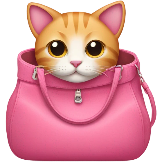 Pink cat in pink purse  emoji