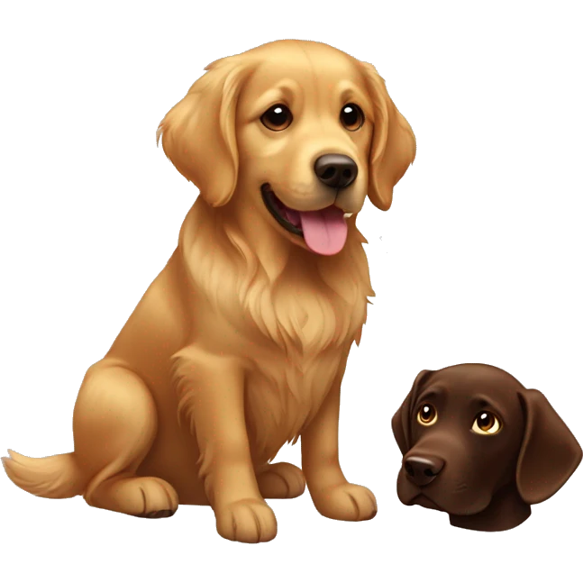 Golden retriever and chocolate lab emoji