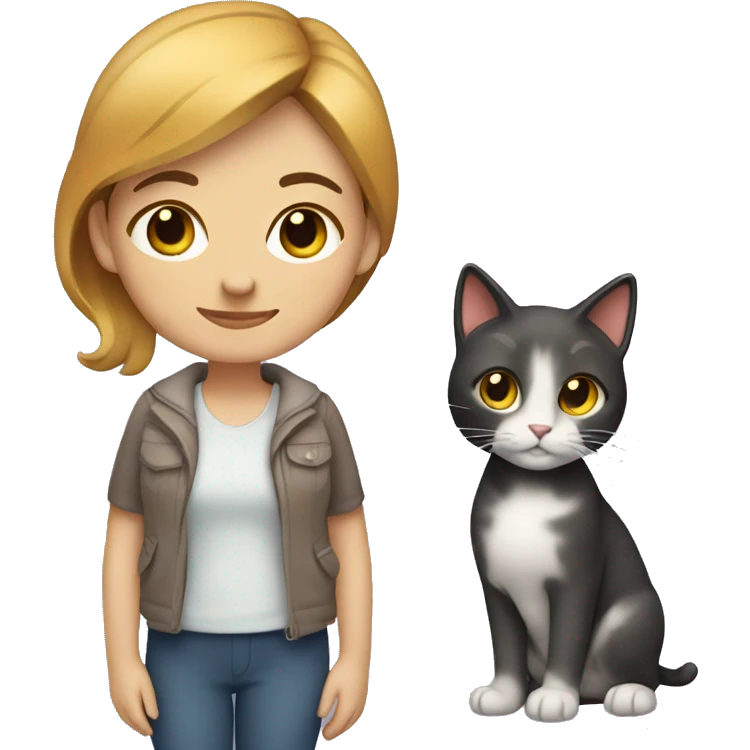 girl with a calisto cat emoji