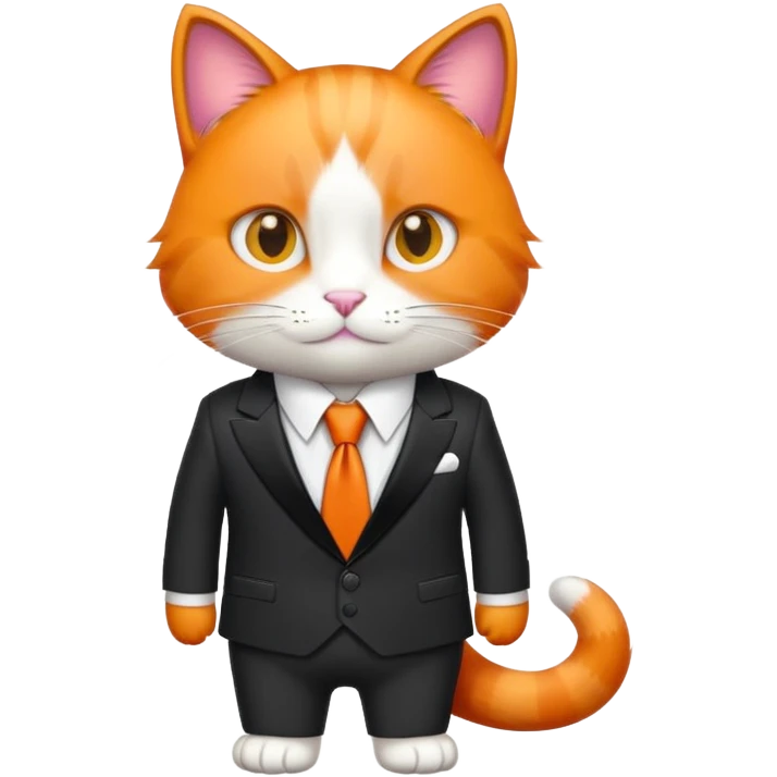 Orange cat wearing a suit and tie emoji