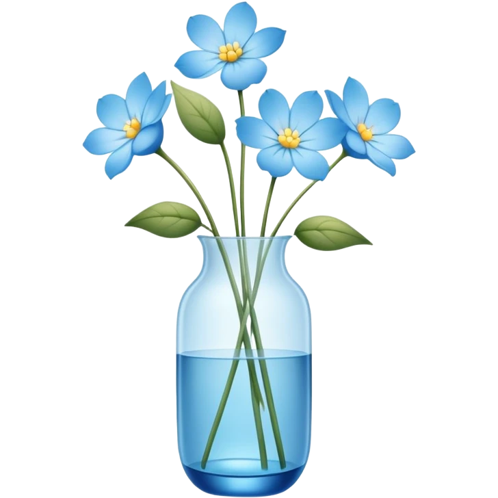 Light blue flowers in vase emoji