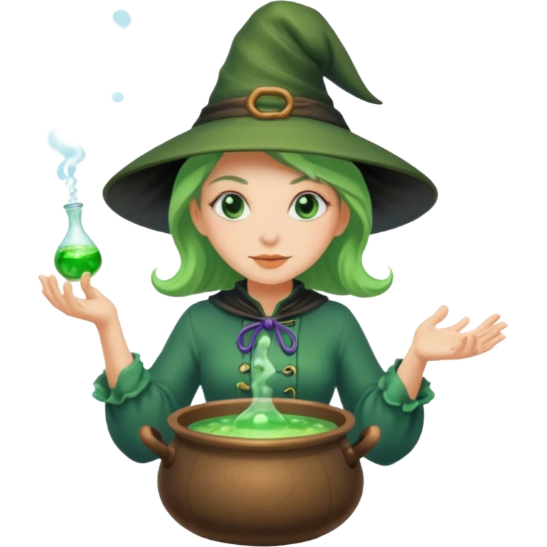 green witch cooking potion emoji