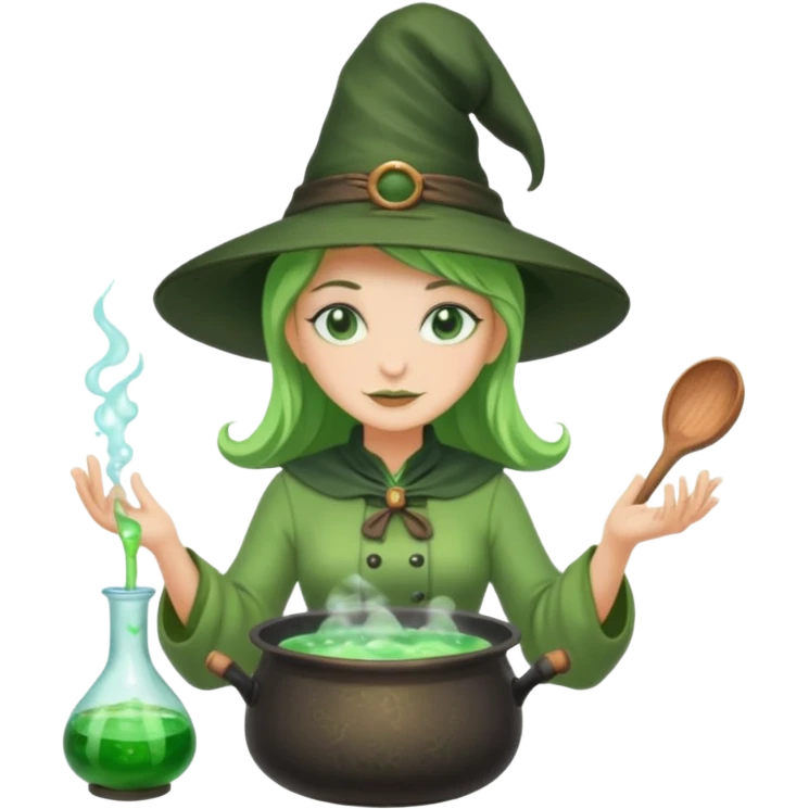 green witch cooking potion emoji