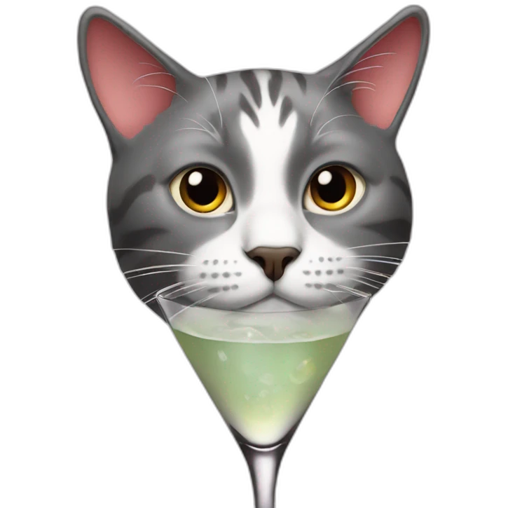 Cocktail-cat emoji