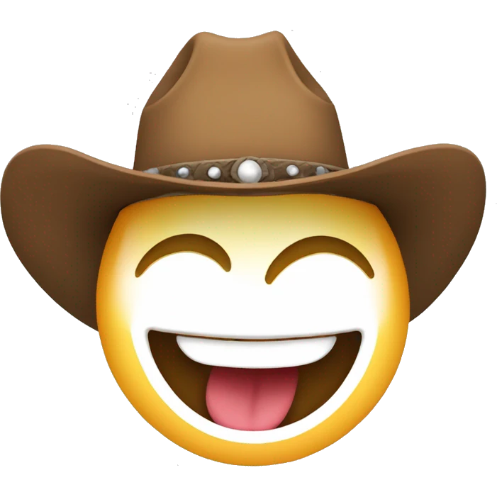 Laughing face with cowboy hat emoji