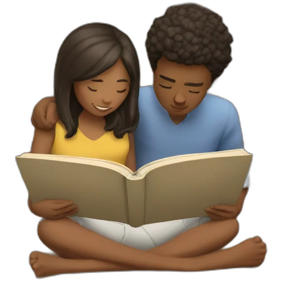people reading book together emoji