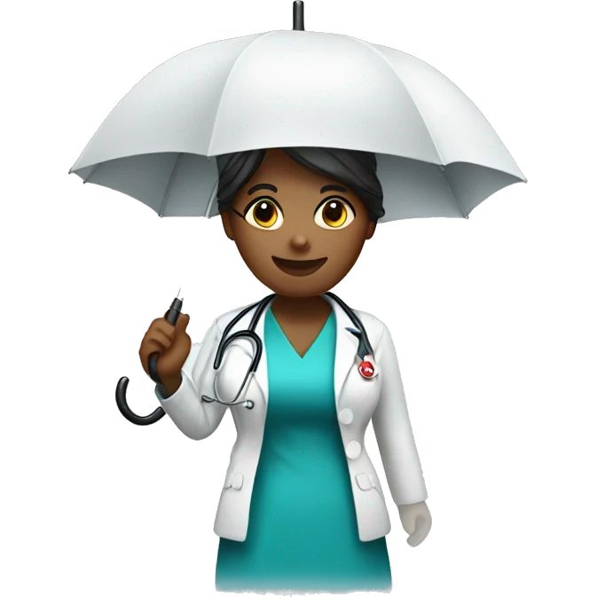 nurse with umbrella emoji