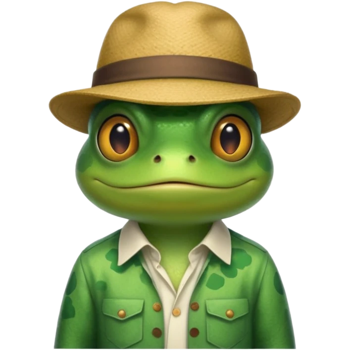 frog with hat and shirt emoji