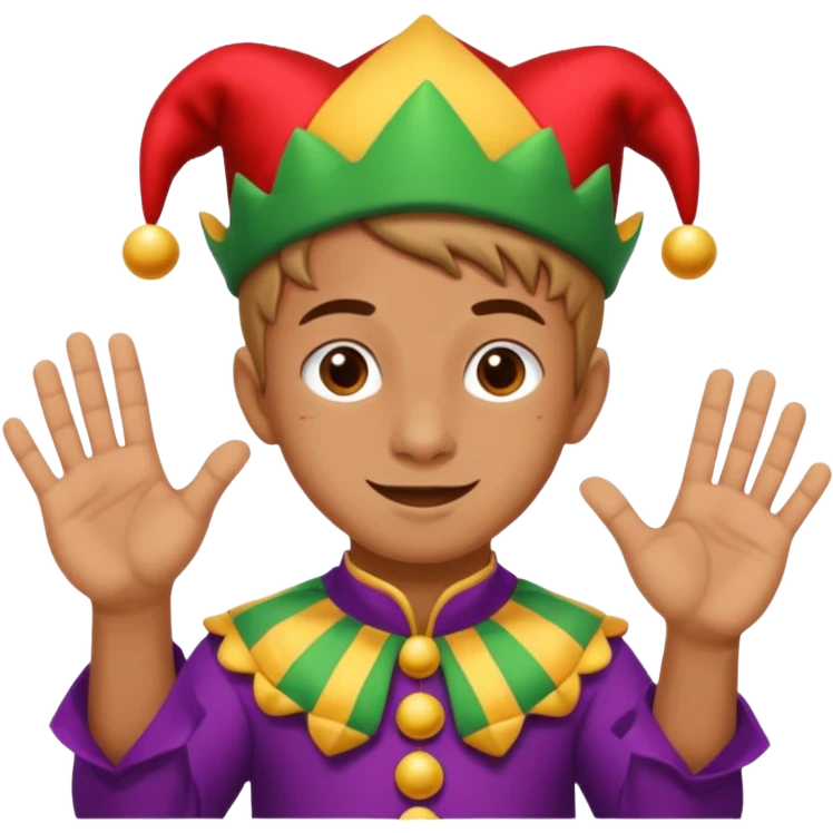 Kid doing 67 hand jester emoji