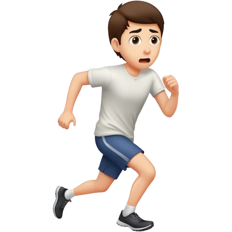 Person running away in fear, glancing back over shoulder with terrified expression emoji