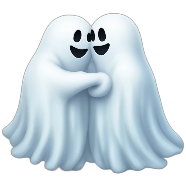 two hugging ghosts emoji