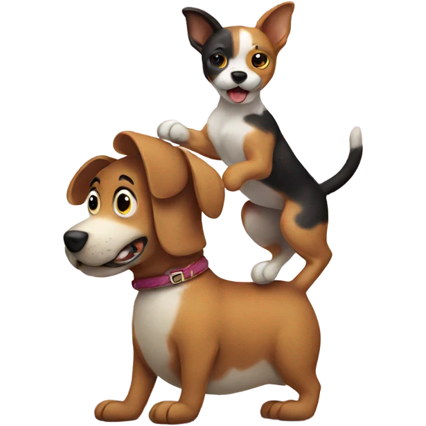 Dog riding cat emoji