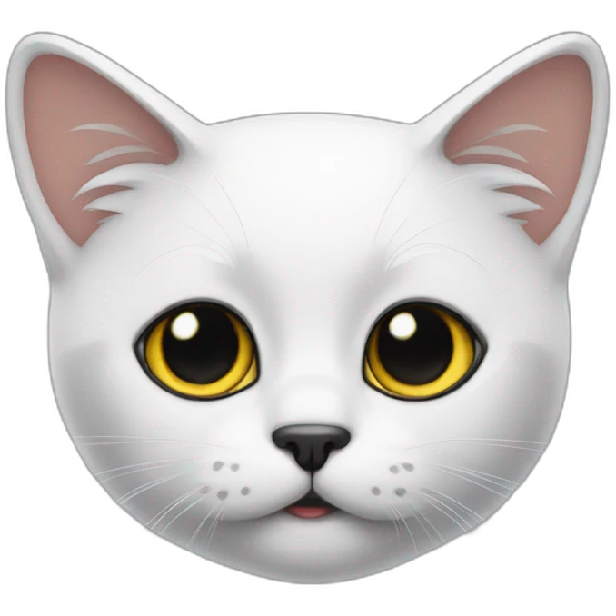 Gato blanco oreja negra emoji