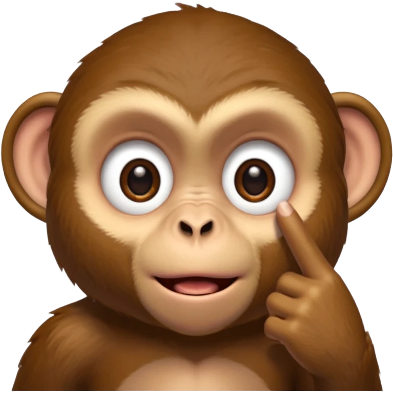 A monkey pulling his eyelid down with one finger emoji