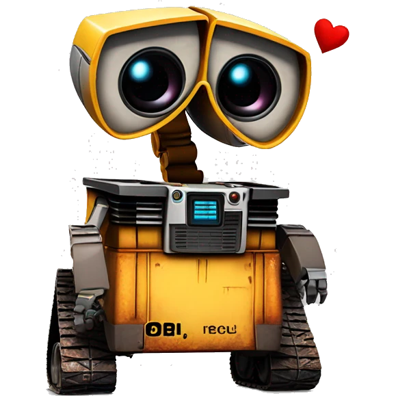 wall-e sosteniendo un corazón emoji