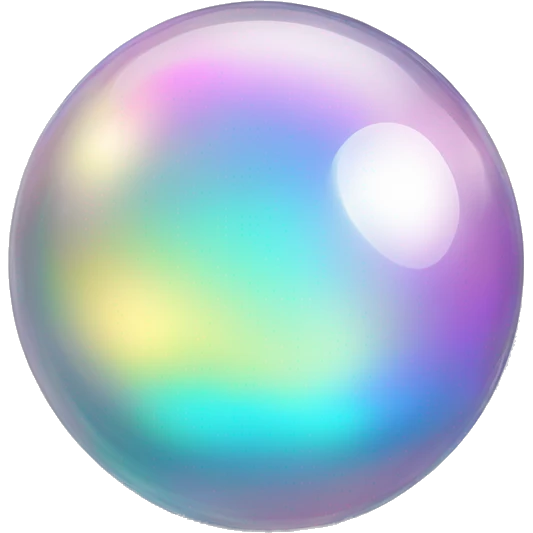Sparkly glossy Pastel iridescent glass crystal glass marble ball emoji
