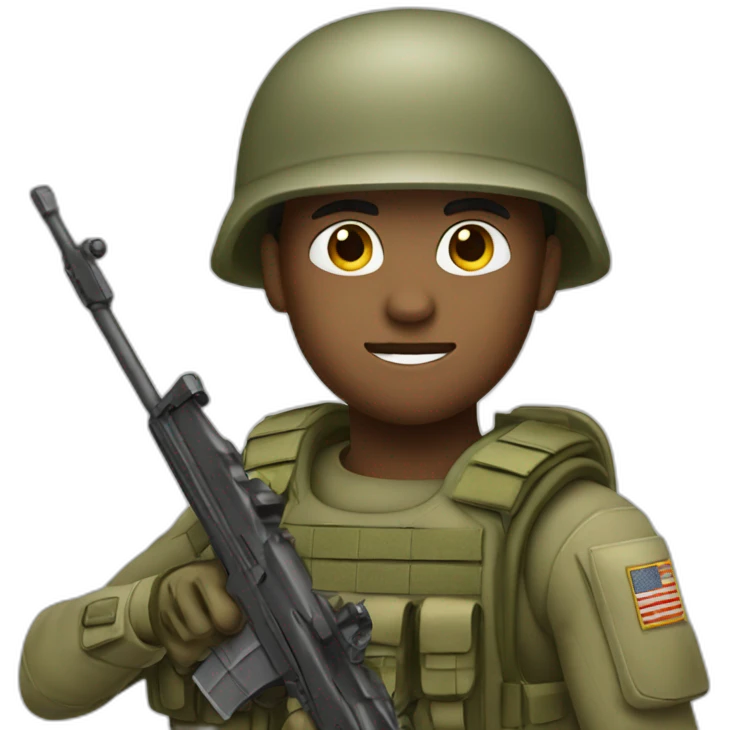 soldier pointed with his rifle emoji