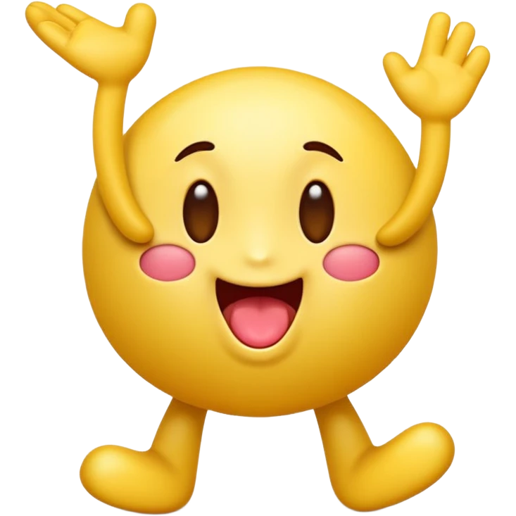 A playful yellow emoji character in official Apple iOS emoji style: smooth gradients, glossy lighting, rounded soft edges, simple facial features, high-resolution 3D-rendered look. The emoji is holding a raised leg and making a silly tongue-out expression. Transparent background. emoji