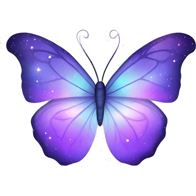 Glowing Pastel purple-gradient nebula galaxy butterfly emoji
