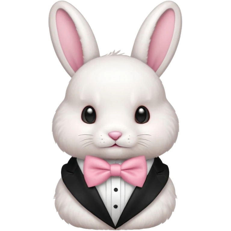 white bunny with pink bowtie emoji