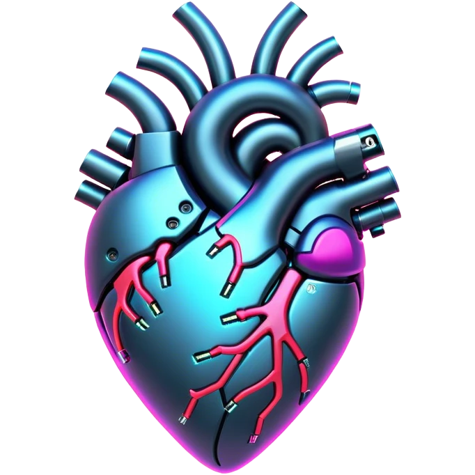 neon cyberpunk style heart emoji