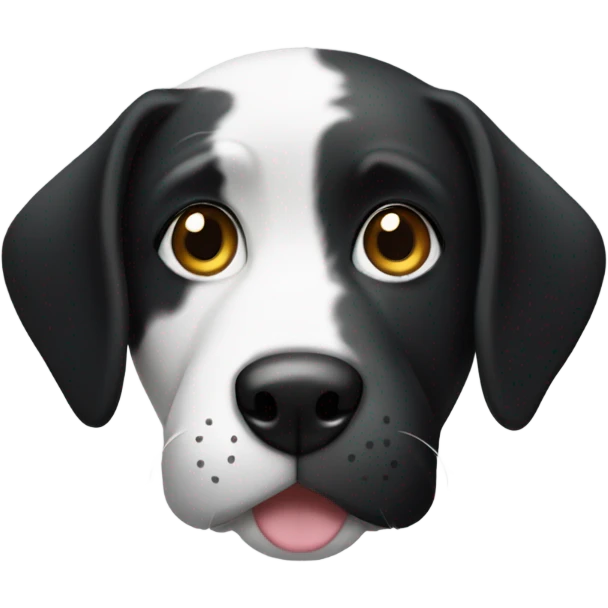 Black and white dog head  emoji