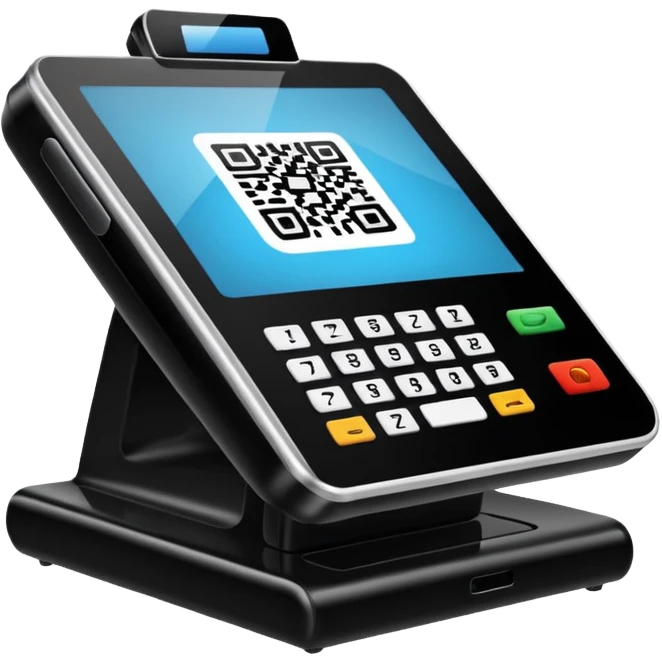 POS terminal with QR-code on it emoji