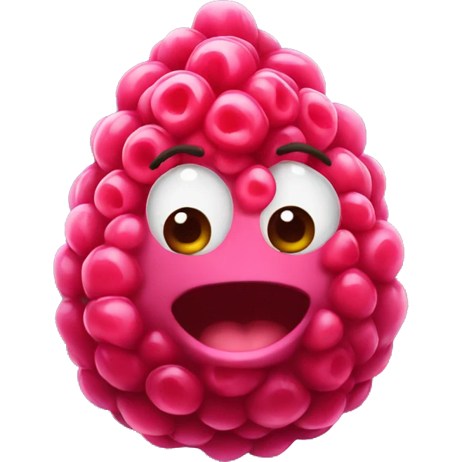 Cute raspberry emoji