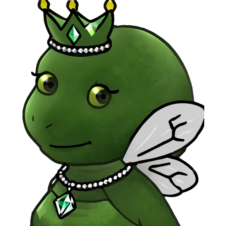 Fancy mint green queen bee with diamond jewelry, rhinestone embellishments, and glitter sparkles emoji