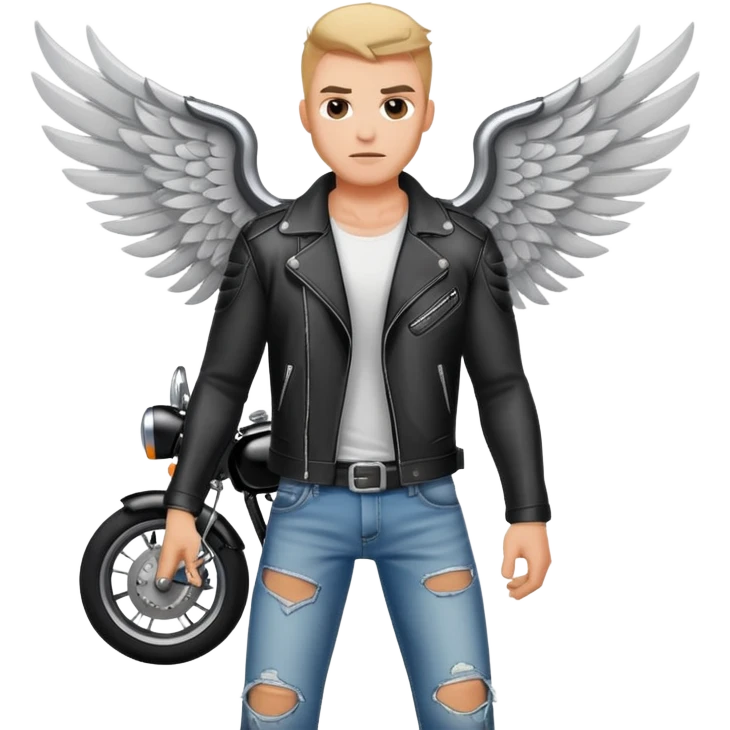 Biker with wings  emoji