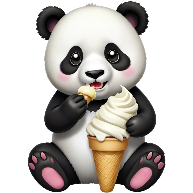 Panda eating ice cream emoji