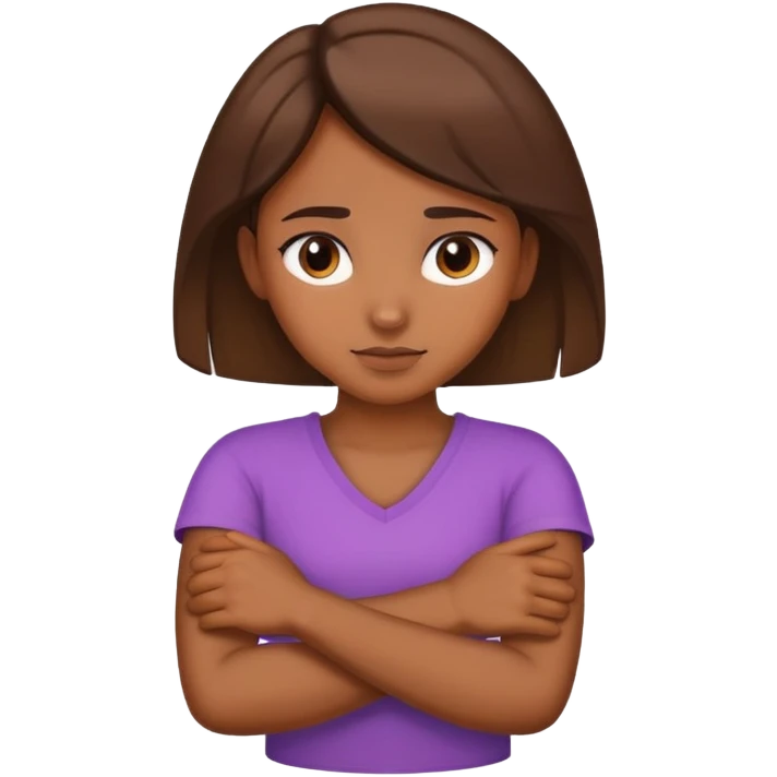 arm crossed holding neck girl emoji