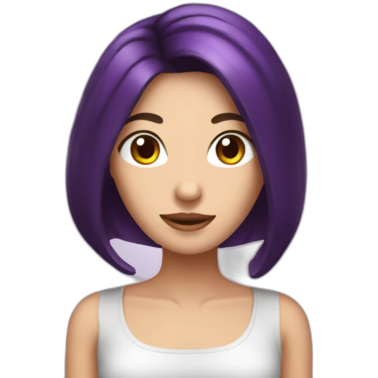 Brunette rating eggplant emoji