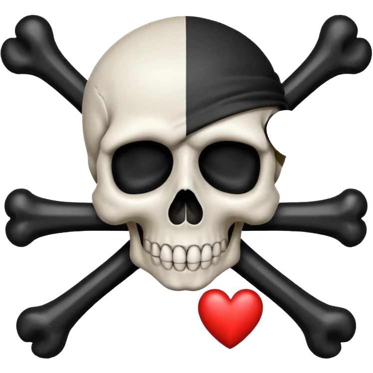 Trafalger Law Jolly Roger with a heart emoji