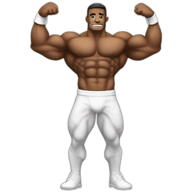 bodybuilder with large biceps white emoji