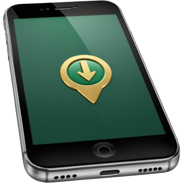 dark green geotag pointing to map on dark green iphone display emoji
