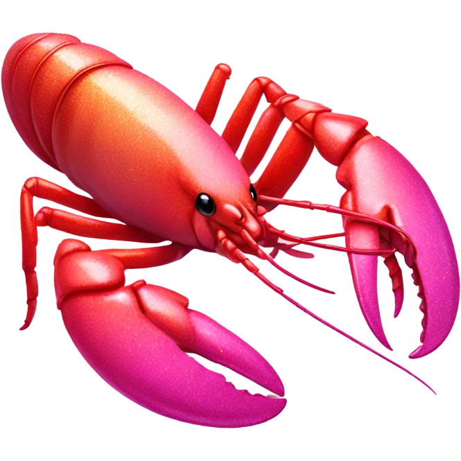 Pink ombre lobster with glitter emoji