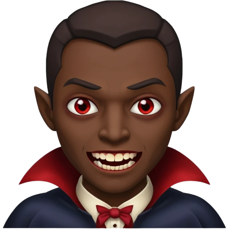 make this have vampire teeth and make him dark skinned emoji