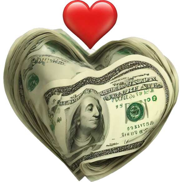 Heart with money in it emoji