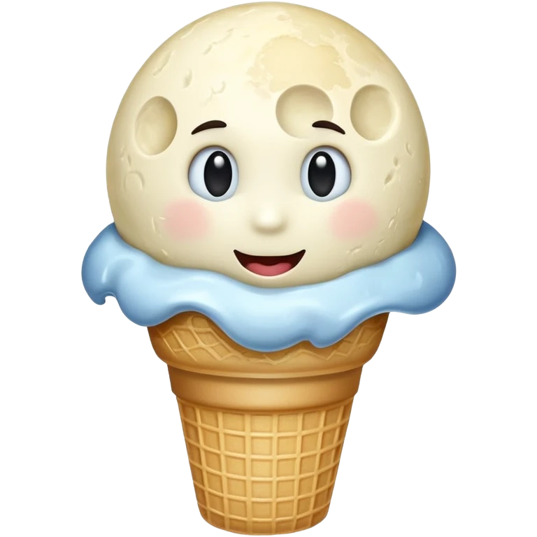 Ice cream that looks like the moon and is shiny emoji