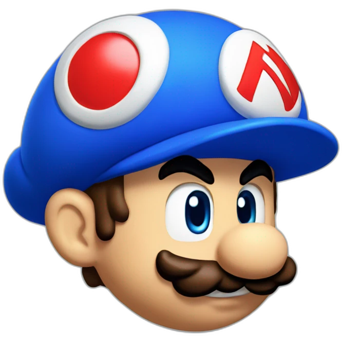 super mario with blue hat emoji