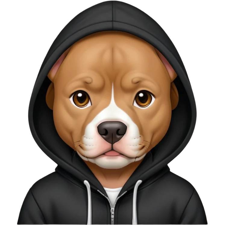 Pitbull wear black Hoodie emoji