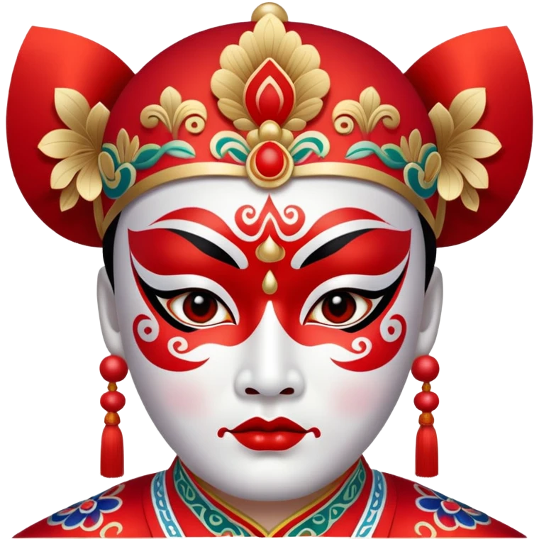 I want to generate Peking Opera facial makeup, red face emoji