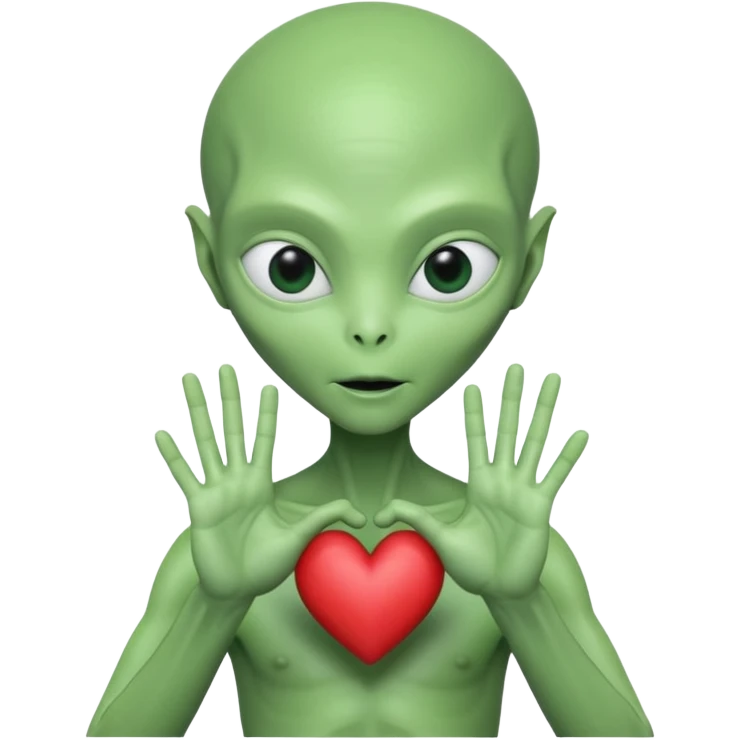 Alien from the movie Alien making heart sign with hands emoji