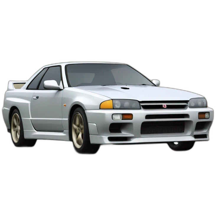 Borat driving a R32 Skyline GT-R emoji
