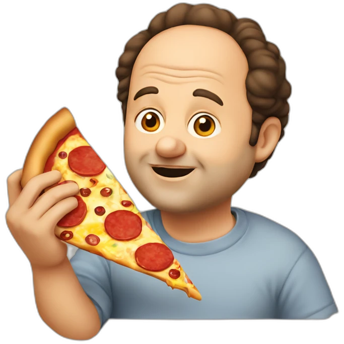 Jason Alexander eating a pizza emoji